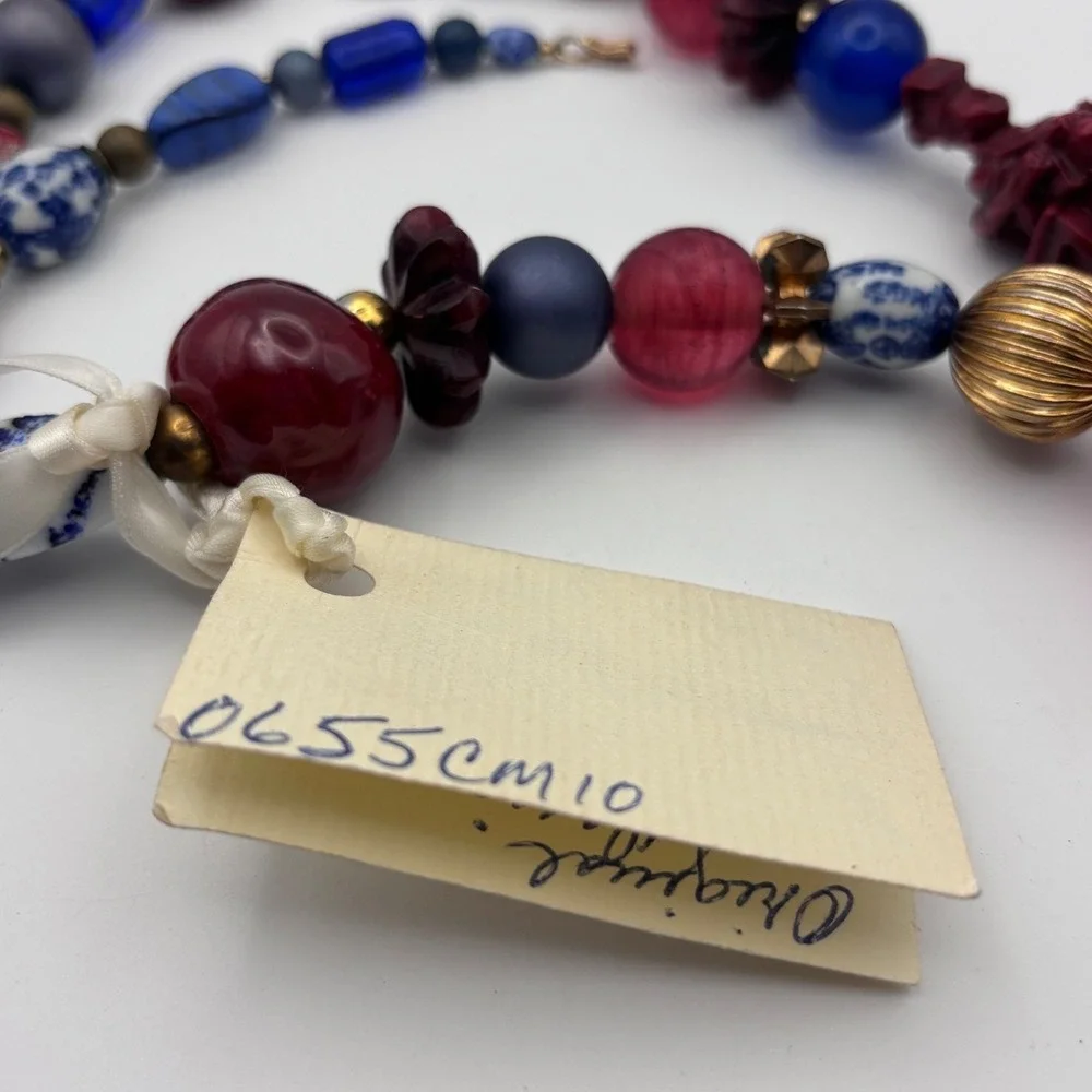Vintage Cynthia Jean Statement Necklace Beaded Stones 27